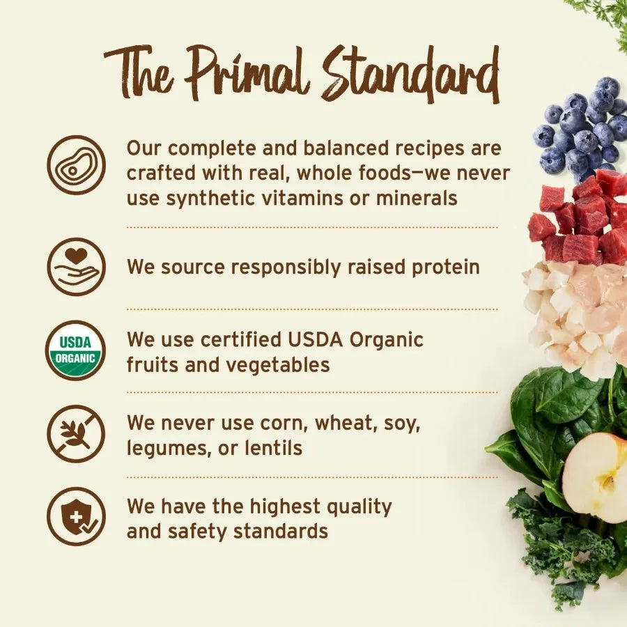 Primal Alimento Crudo Liofilizado para Perros en Nuggets de Pato, Comida Completa y Balanceada, También Úselo como Aderezo o Recompensa, Premium, Saludable, Sin Granos