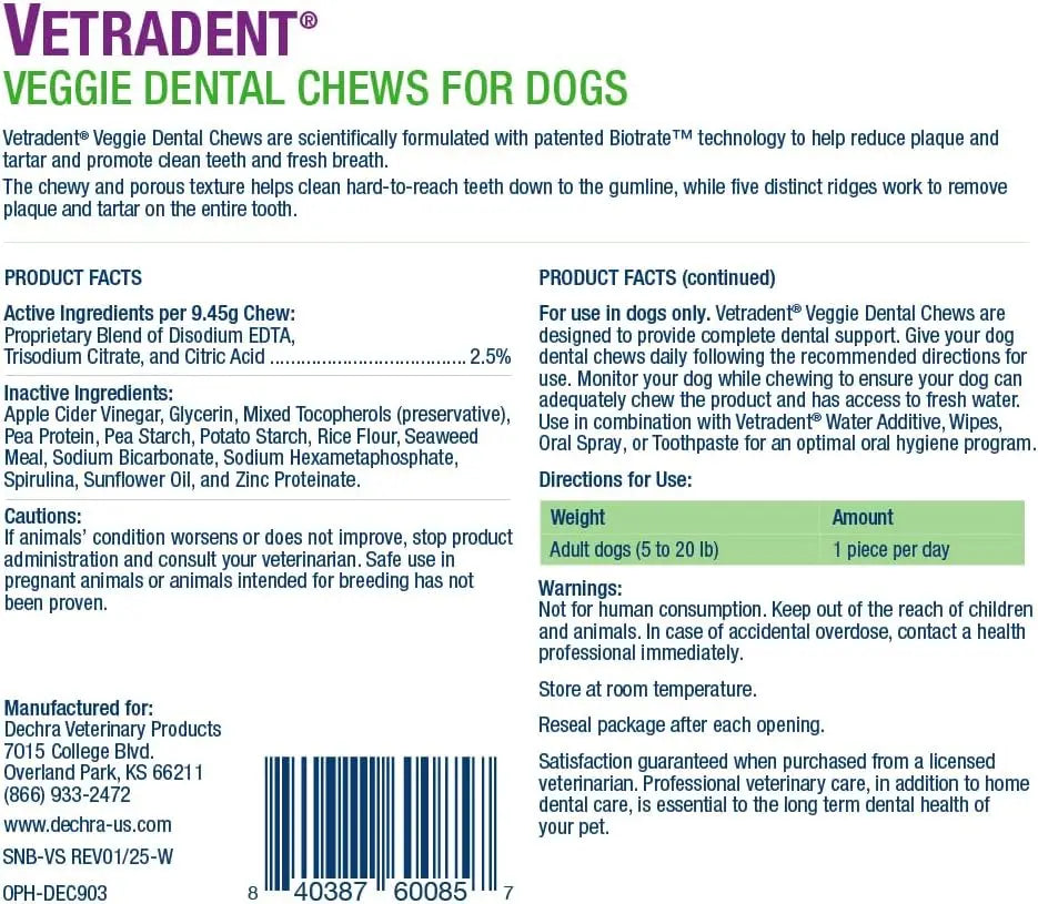 Masticables dentales vegetales para perros pequeños, golosinas naturales para limpiar los dientes