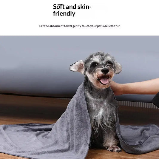Microfiber Pet Bath Towel Embroidered Super Soft Absorbent Towel For Dogs Cat Grooming Supplies