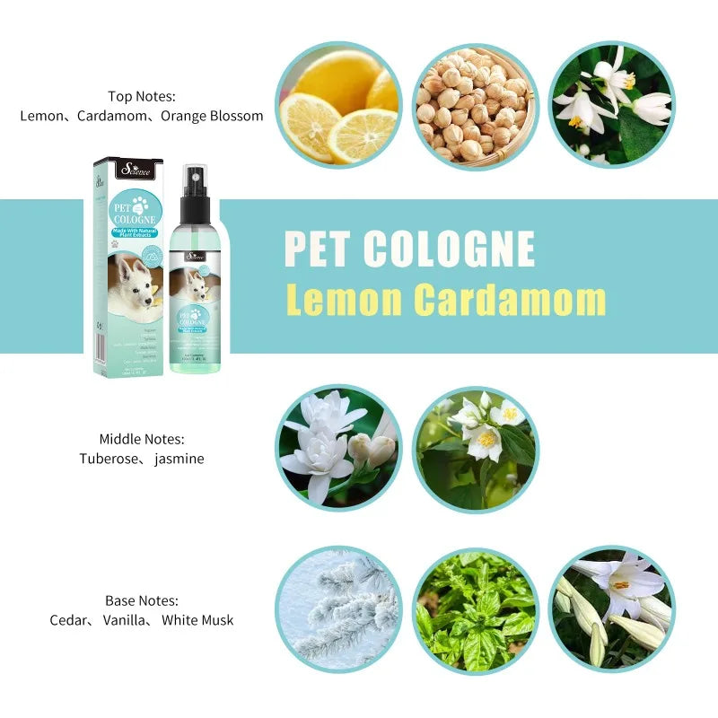 Perfume para mascotas para gatos y perros, pulverizador de fragancia de 100 ml para mascotas, perros y gatos