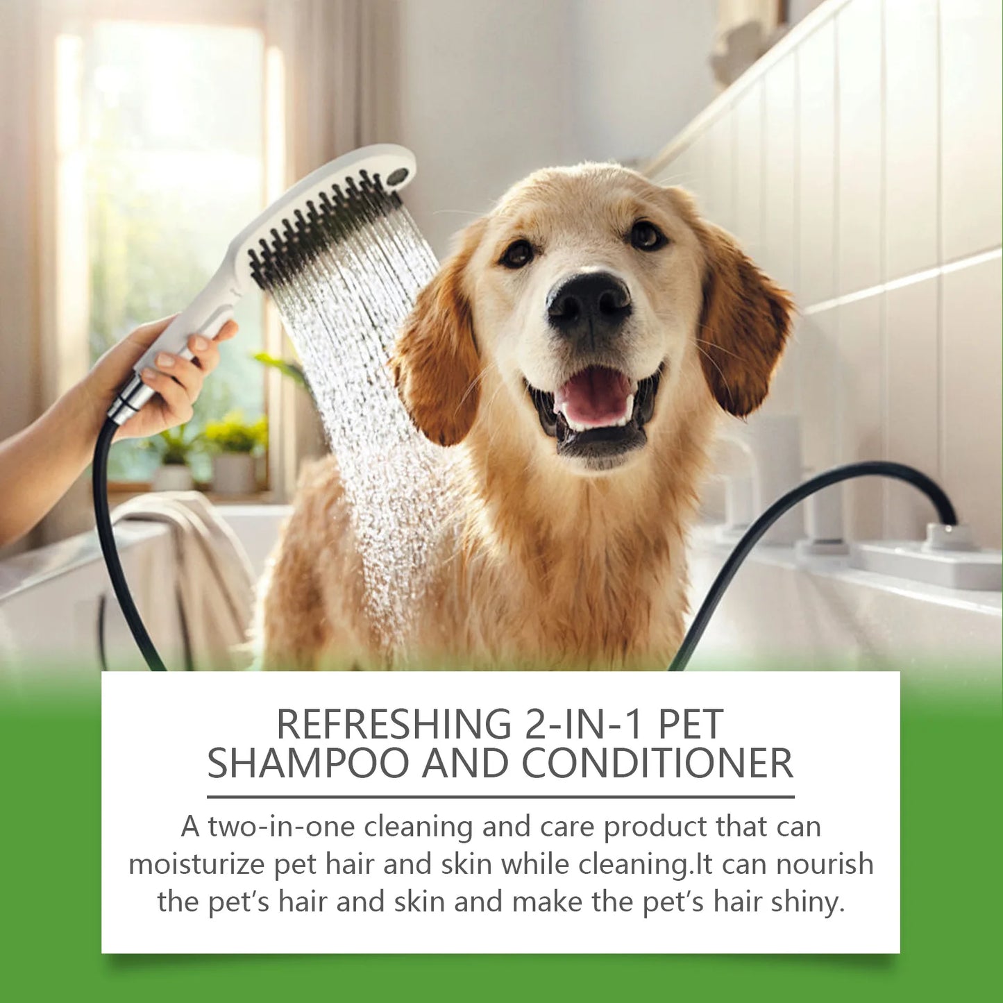 YEGBONG Champú y Acondicionador Refrescante 2 en 1 para Mascotas Alivio Picazón Hidratante Eliminador de Suciedad y Olores Acondicionador Gel de Ducha para Perros