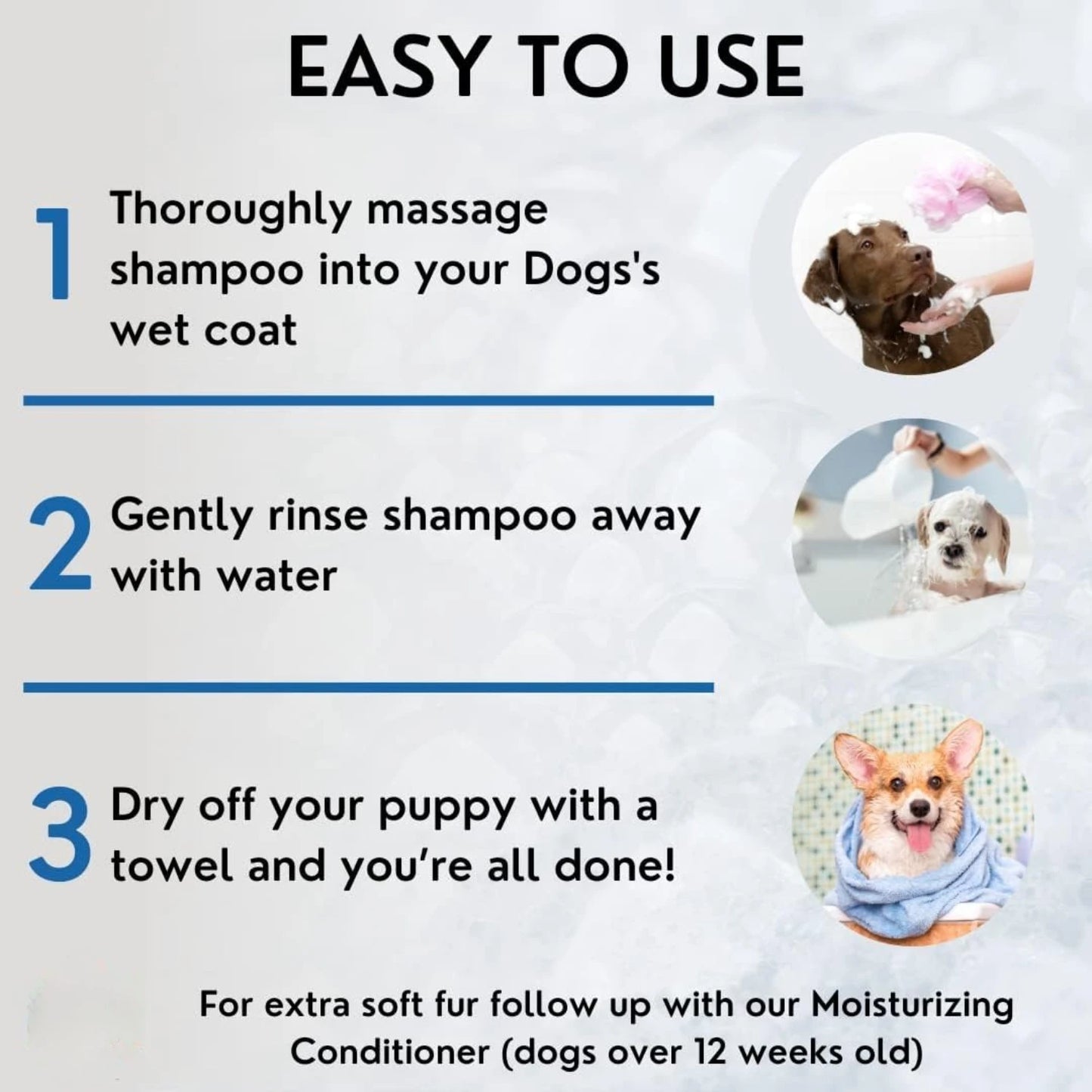 Shampoing ATUBAN 5 en 1 pour chiens à la peau sensible et aux odeurs désagréables-473 ml (16 fl oz) 