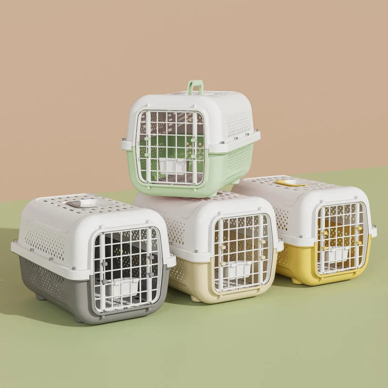 Cage de transport ventilée pour animaux de compagnie (PP) pour petits chats et chiens, homologuée cabine, pour voiture ou avion. 