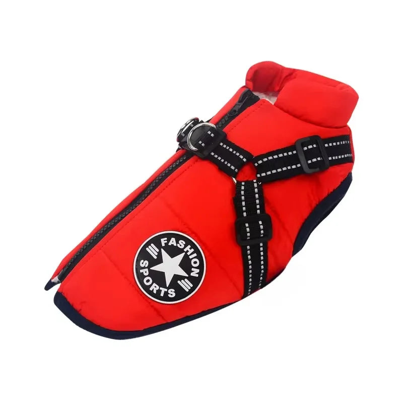 Casaco para Cães Grandes com Arnês, Roupas Quentes de Inverno para Cães Labrador, Casaco Impermeável para Cães Grandes, Roupa para Chihuahua e Bulldog Francês