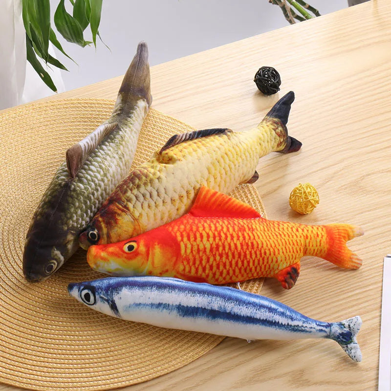 Novos Brinquedos de Simulação para Gatos em Forma de Peixe, Brinquedo de Pelúcia Macio com Erva-do-Gato, Brinquedos Interativos para Gatos, Presentes Engraçados, Boneco em 3D em Forma de Peixe, Suprimentos para Animais de Estimação