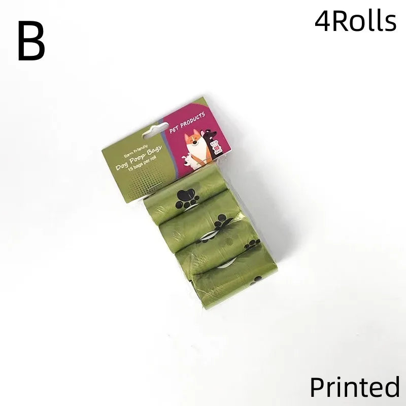 Biodegradable Pet Waste Bags Thickened Portable Printed Dog Poop Bags Eco-friendly Outdoor Pet Poop Pickup Bags with Organizer