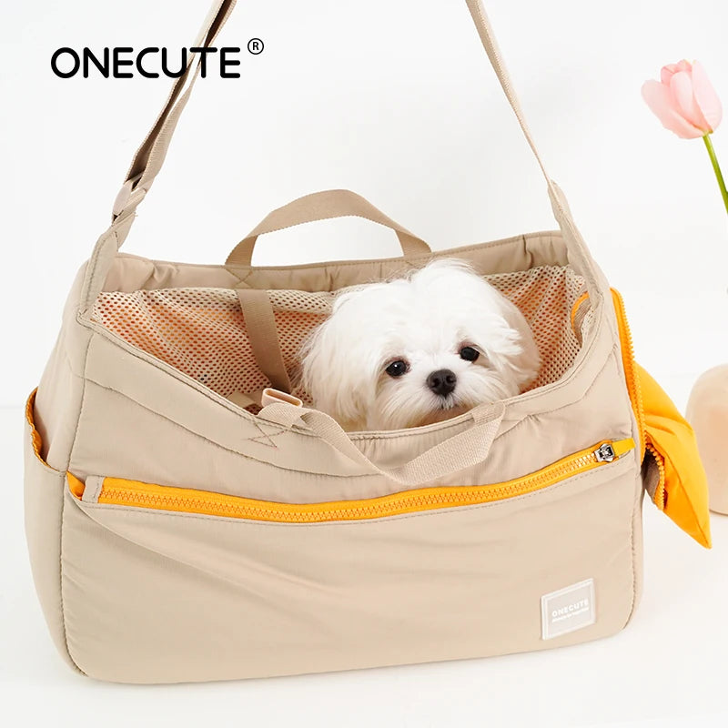 Sac à dos de transport pliable pour chiens de petite et moyenne taille, approuvé par les compagnies aériennes, souple et respirant grâce à sa maille aérée. 