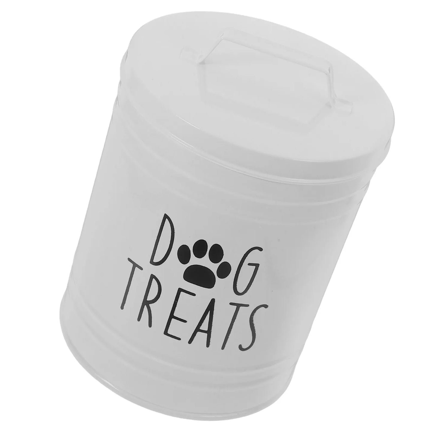 Cubo hermético de metal para pienso de perro, contenedor de comida para cachorros, bote para golosinas de perro para encimera de cocina, organizador de aperitivos