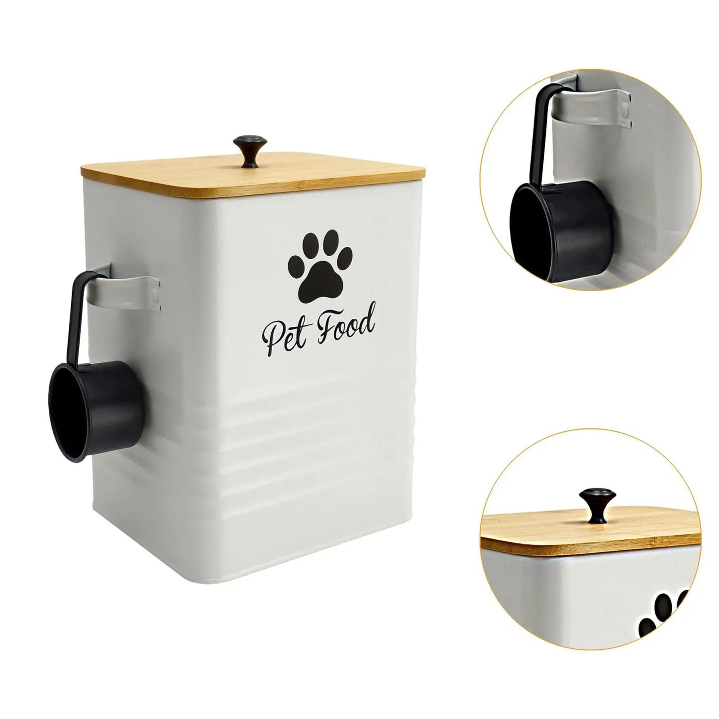 Contenedor hermético para alimentos para mascotas, a prueba de humedad, tarro para golosinas de perro, organizador de gran capacidad para alimentos de perros y gatos, área de alimentación