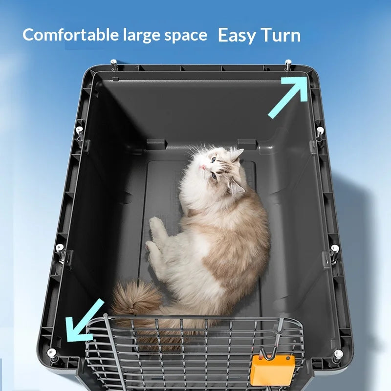 Cage de transport pour chien et chat homologuée pour le transport aérien, portable, pliable, respirante et sécurisée, compatible avec les petits, moyens et grands animaux de compagnie. 