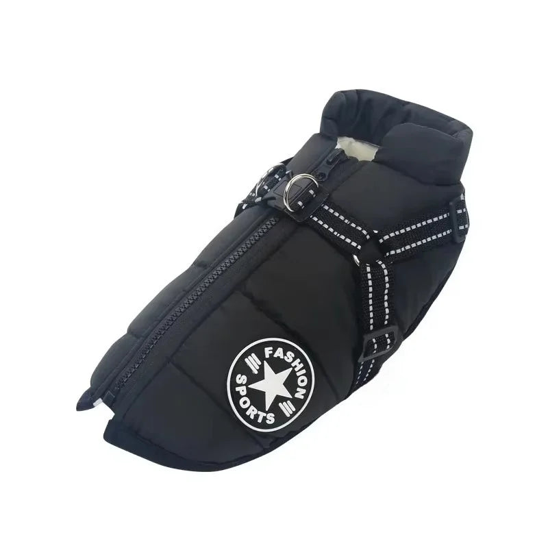 Casaco para Cães Grandes com Arnês, Roupas Quentes de Inverno para Cães Labrador, Casaco Impermeável para Cães Grandes, Roupa para Chihuahua e Bulldog Francês
