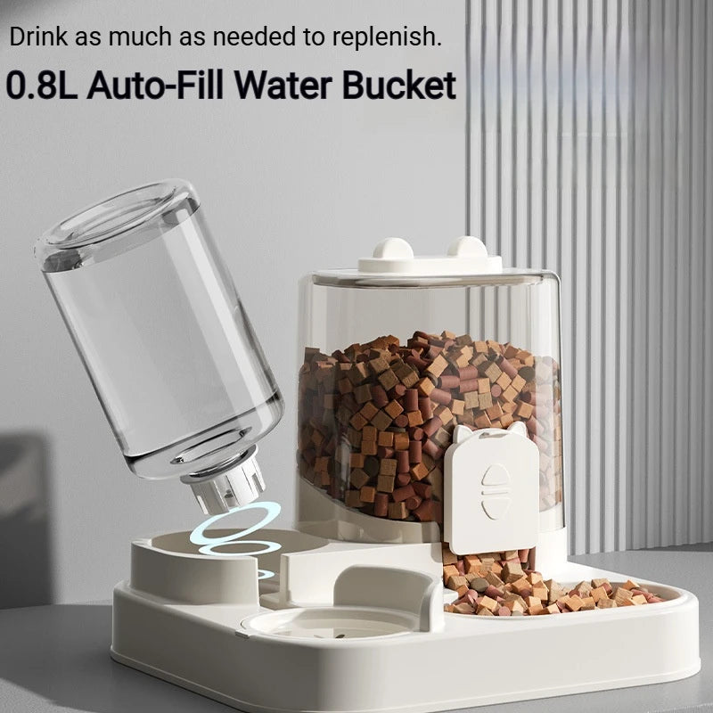 Ww-1 set of pet dry wet separation feeder, dog bowl and cat bowl, 2-in-1 automatic feeding and drinking machine, pet supplies