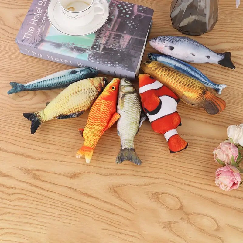 Novos Brinquedos de Simulação para Gatos em Forma de Peixe, Brinquedo de Pelúcia Macio com Erva-do-Gato, Brinquedos Interativos para Gatos, Presentes Engraçados, Boneco em 3D em Forma de Peixe, Suprimentos para Animais de Estimação