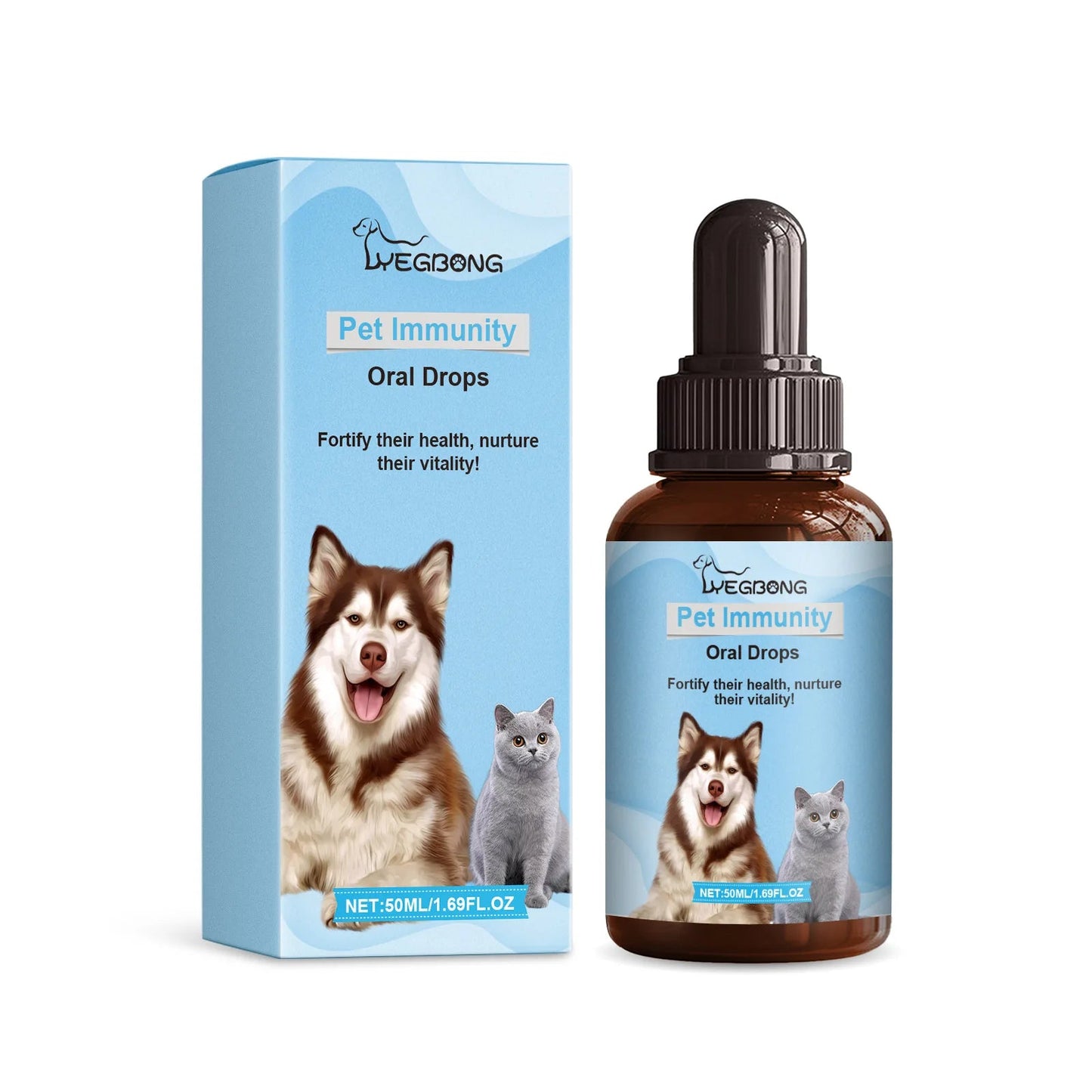 Yegbong Pet Health Drops Cats Dogs Balanced Nutrition Enhance Puppy Kitten Disease Immunity Multi Vitamin Pet Health Supplements Happy Tails Pet Shop Store