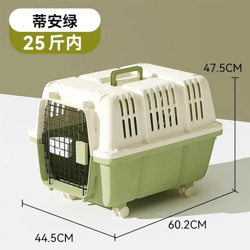 Cage de transport pour chien et chat homologuée pour le transport aérien, portable, pliable, respirante et sécurisée, compatible avec les petits, moyens et grands animaux de compagnie. 