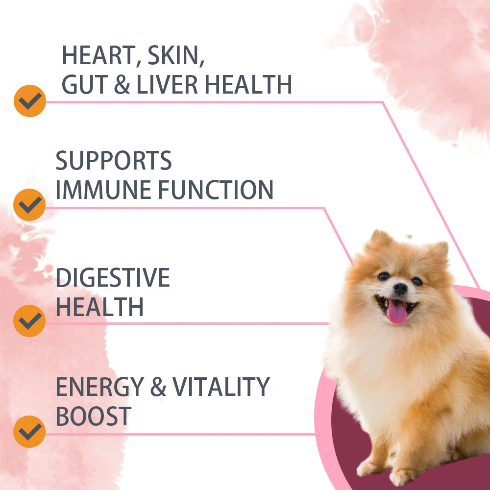 Dog Multivitamin Powder with Probiotics, Glucosamine & Digestive Enzymes, Immune System & Gut,Supports Joint Health（chicken） Happy Tails Pet Shop Store