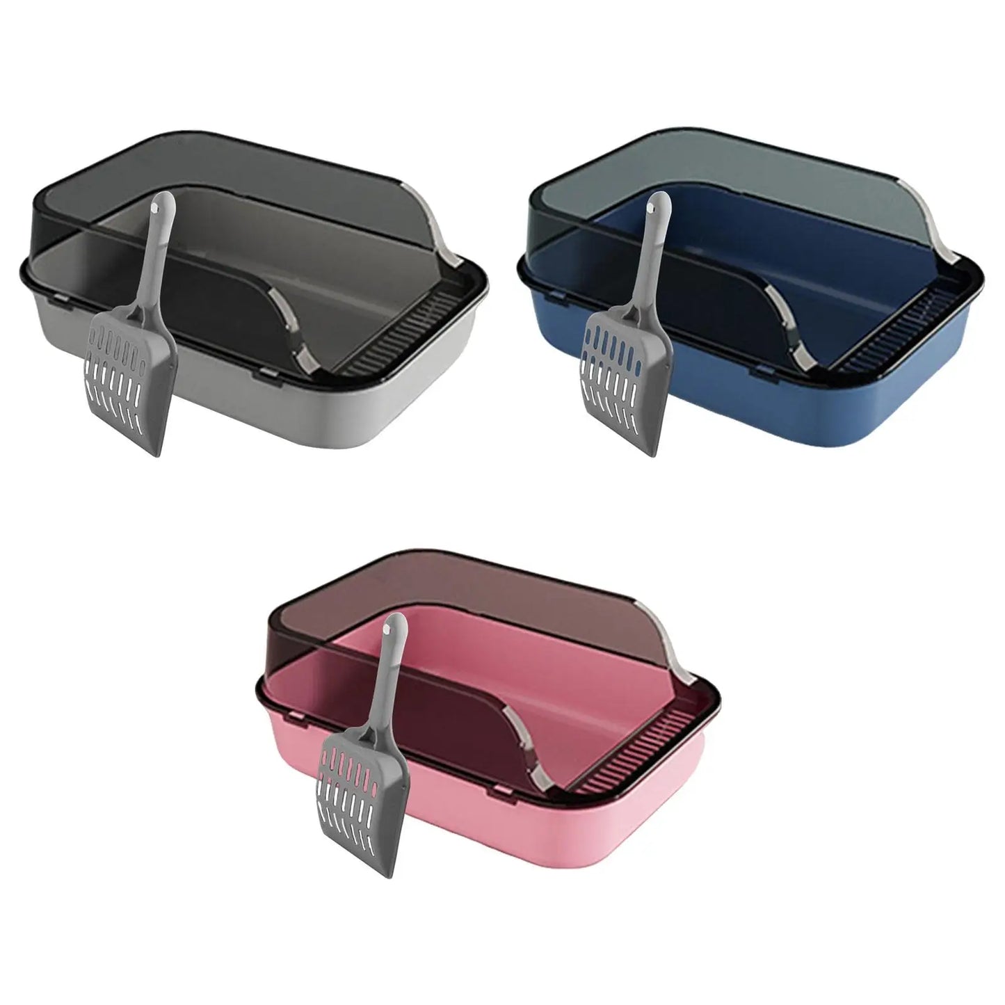 Open Top Cat Litter Box Durable Semi Closed Removable Pet Litter Tray Kitten Toilet Cat Sandbox for Small Medium Cats Small Pets