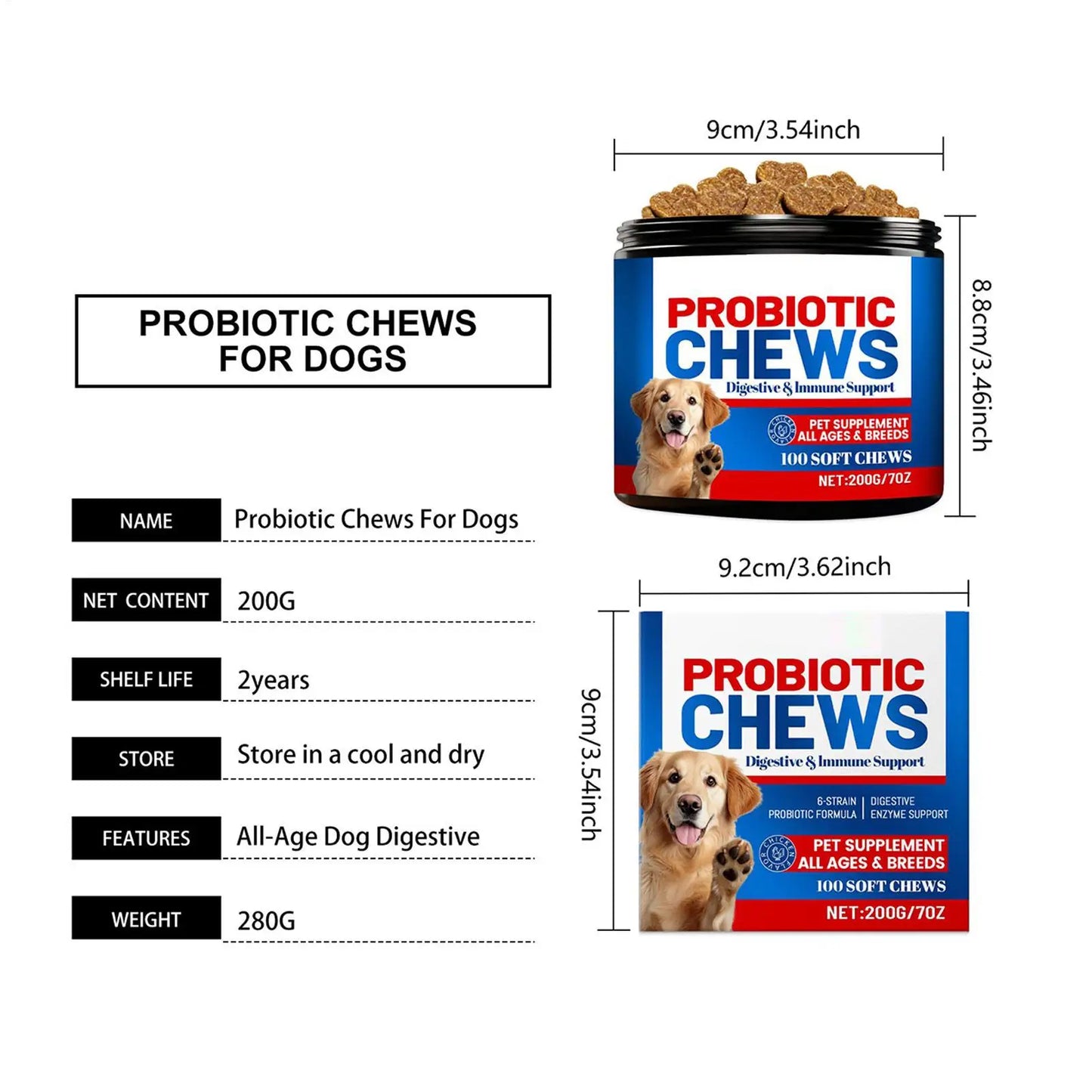 Dog Gut Health Supplement 200g Healthy Treats Natural Skin Care Dogs Digestive Health Soft Chews For After Meal Seasonal Changes