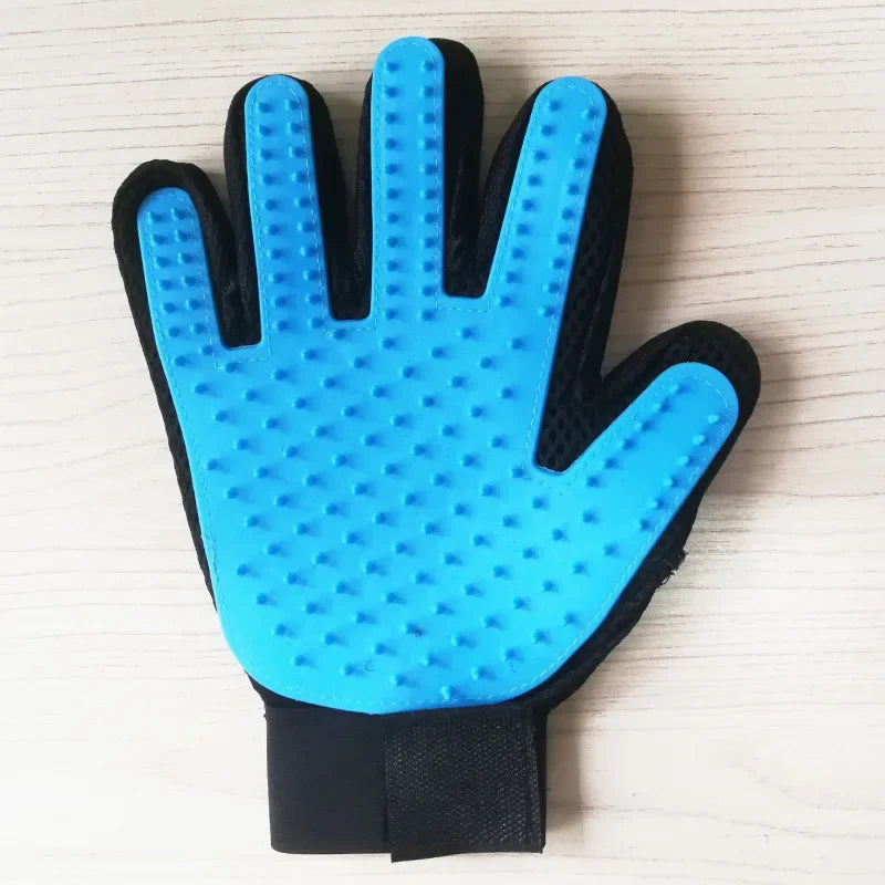 Pet Glove Cat Grooming Glove Cat Hair Deshedding Brush Gloves Dog Comb for Cats Bath Hair Remover Clean Massage Brush For Animal Happy Tails Pet Shop Store