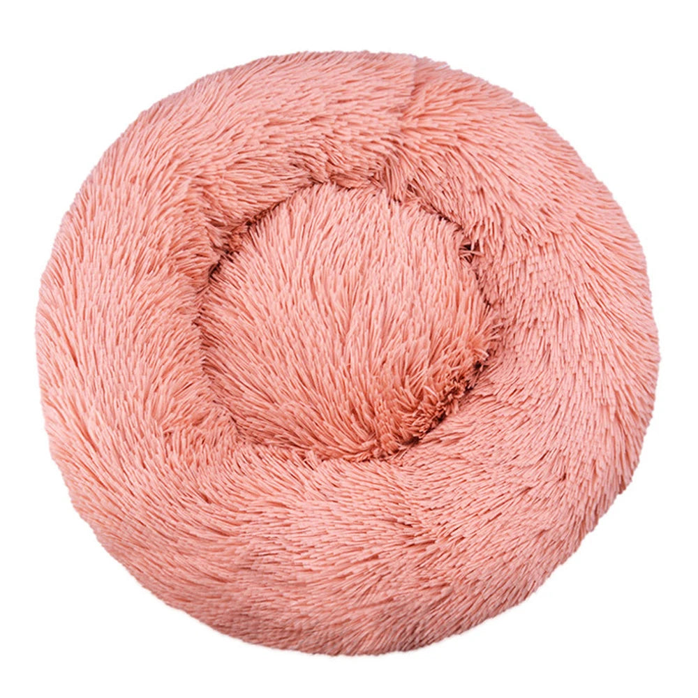 40-90cm Small Cat Bed Long Plush Dog House Round Large Dog Bed for Medium Dog House Super Soft Winter Warm Sleeping Nest