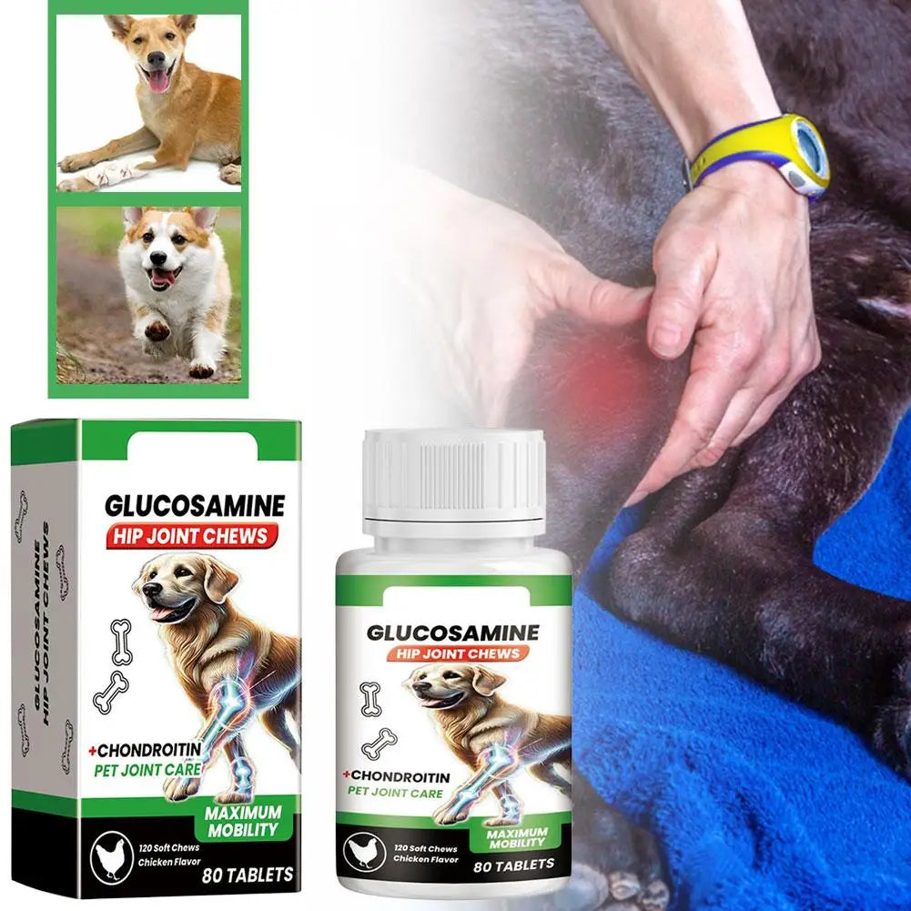80 Tablets Nutritional Supplement Dog Joint Care Tablets for Mobility Support Nutritional Supplement for Pets
