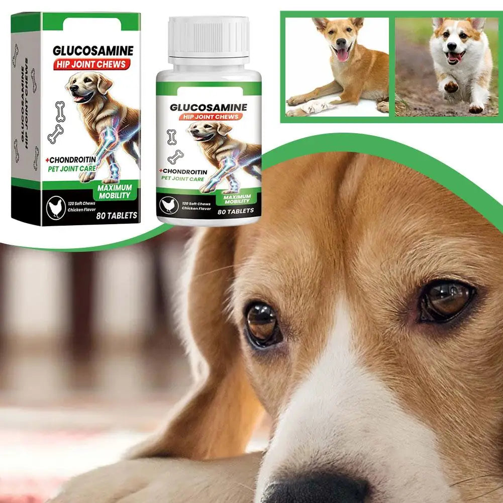 80 Tablets Nutritional Supplement Dog Joint Care Tablets for Mobility Support Nutritional Supplement for Pets