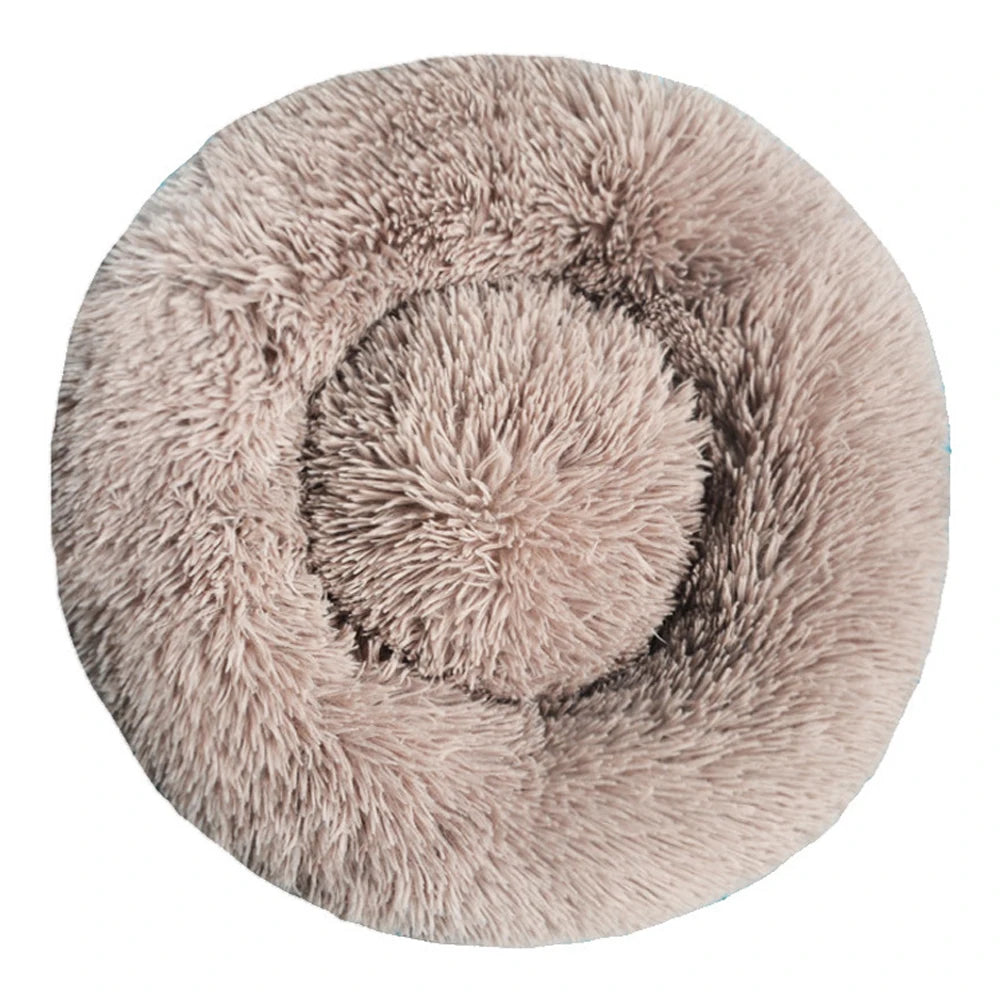 40-90cm Small Cat Bed Long Plush Dog House Round Large Dog Bed for Medium Dog House Super Soft Winter Warm Sleeping Nest