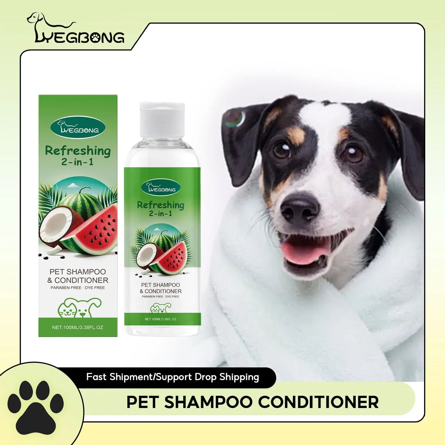 YEGBONG Refreshing 2-In-1 Pet Shampoo And Conditioner Itch Skin Moisturizing Dirt Odor Removal  Conditioner Dog Shower Gel