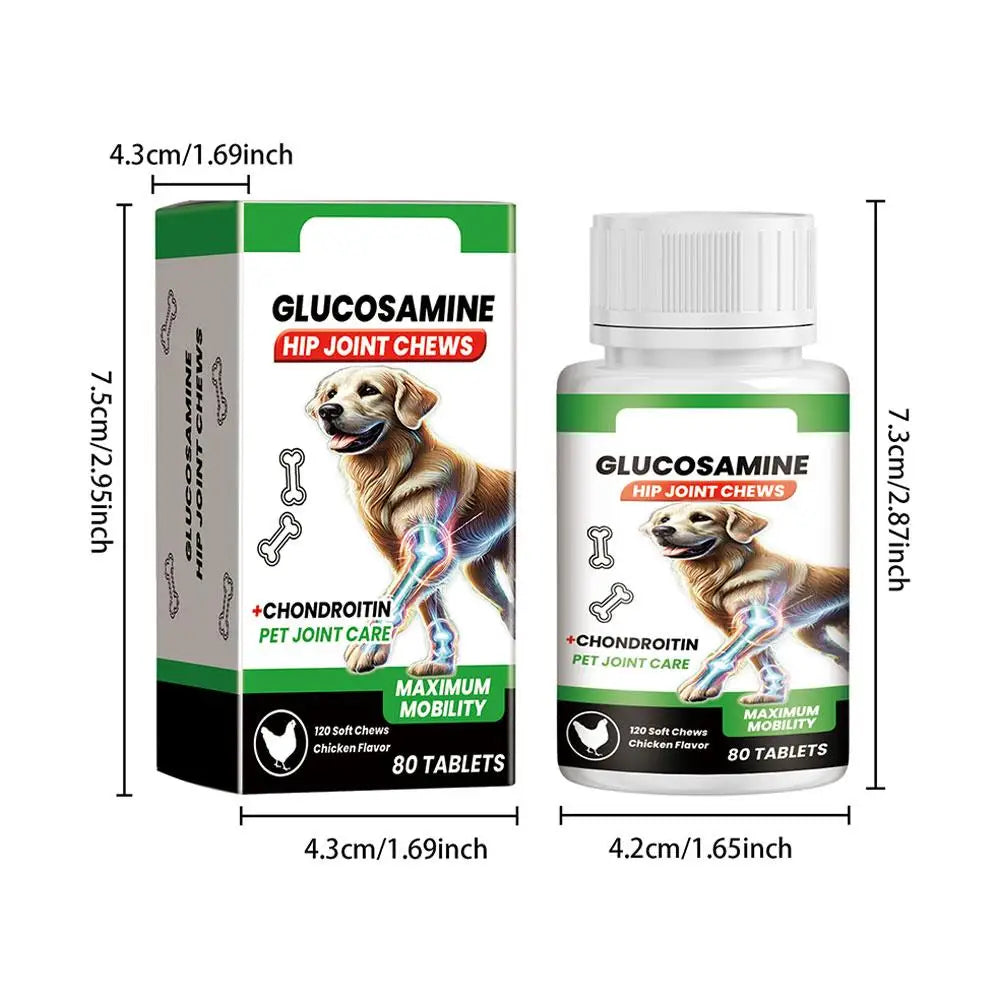 80 Tablets Nutritional Supplement Dog Joint Care Tablets for Mobility Support Nutritional Supplement for Pets