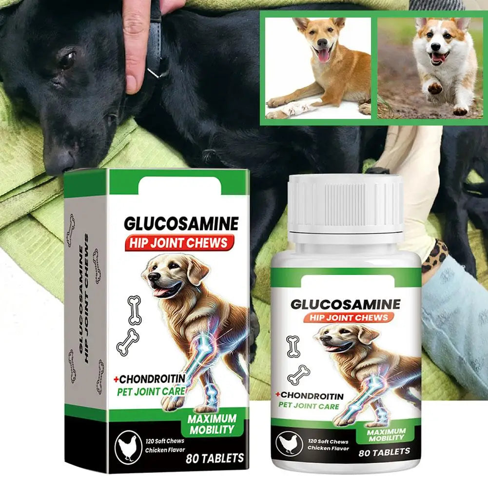 80 Tablets Pet Joint Care Soft Chews Supplement Glucosamine Pet Joint Care Chews Chondroitin Supplement For Dogs Joint Support