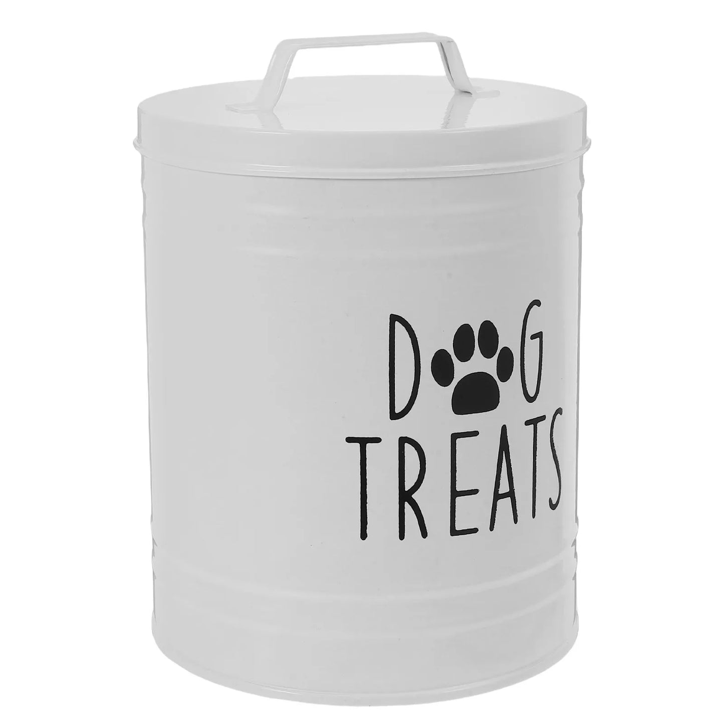 Cubo hermético de metal para pienso de perro, contenedor de comida para cachorros, bote para golosinas de perro para encimera de cocina, organizador de aperitivos