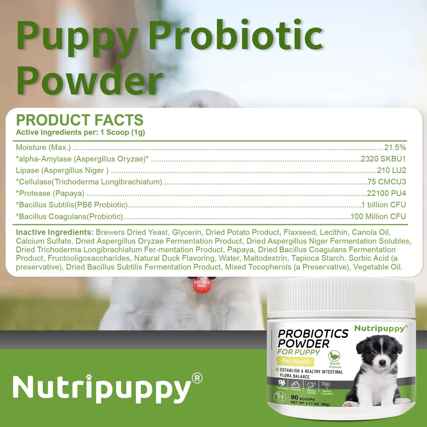 Dog Probiotic Powder Supplement - Supports Digestive Health&Relieves Diarrhea,Boosts Immune System for Puppy Adult Senior Dogs Happy Tails Pet Shop Store