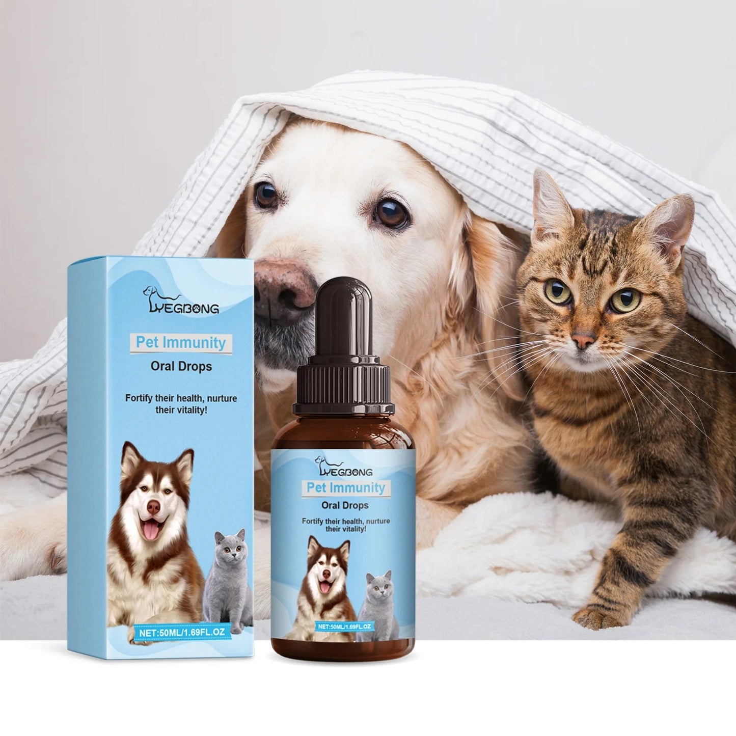 Yegbong Pet Health Drops Cats Dogs Balanced Nutrition Enhance Puppy Kitten Disease Immunity Multi Vitamin Pet Health Supplements Happy Tails Pet Shop Store
