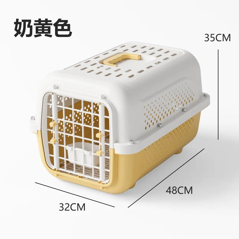 Cage de transport ventilée pour animaux de compagnie (PP) pour petits chats et chiens, homologuée cabine, pour voiture ou avion. 