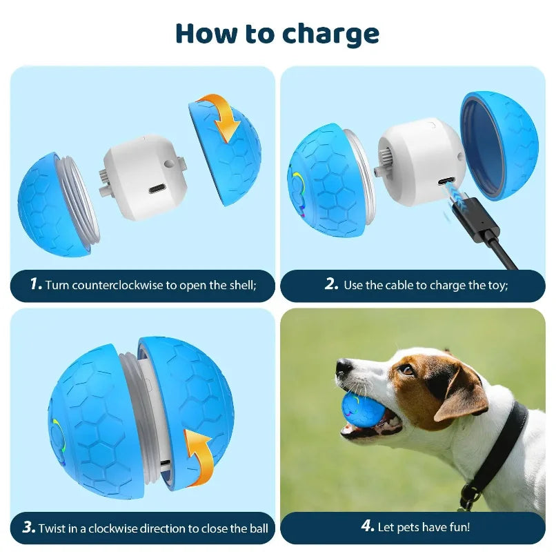 Smart Dog Toy Ball Electronic Interactive Pet Toy Ball USB Automatic Bouncing Rolling Toy Ball With RGB Lights Puppy Cat Product