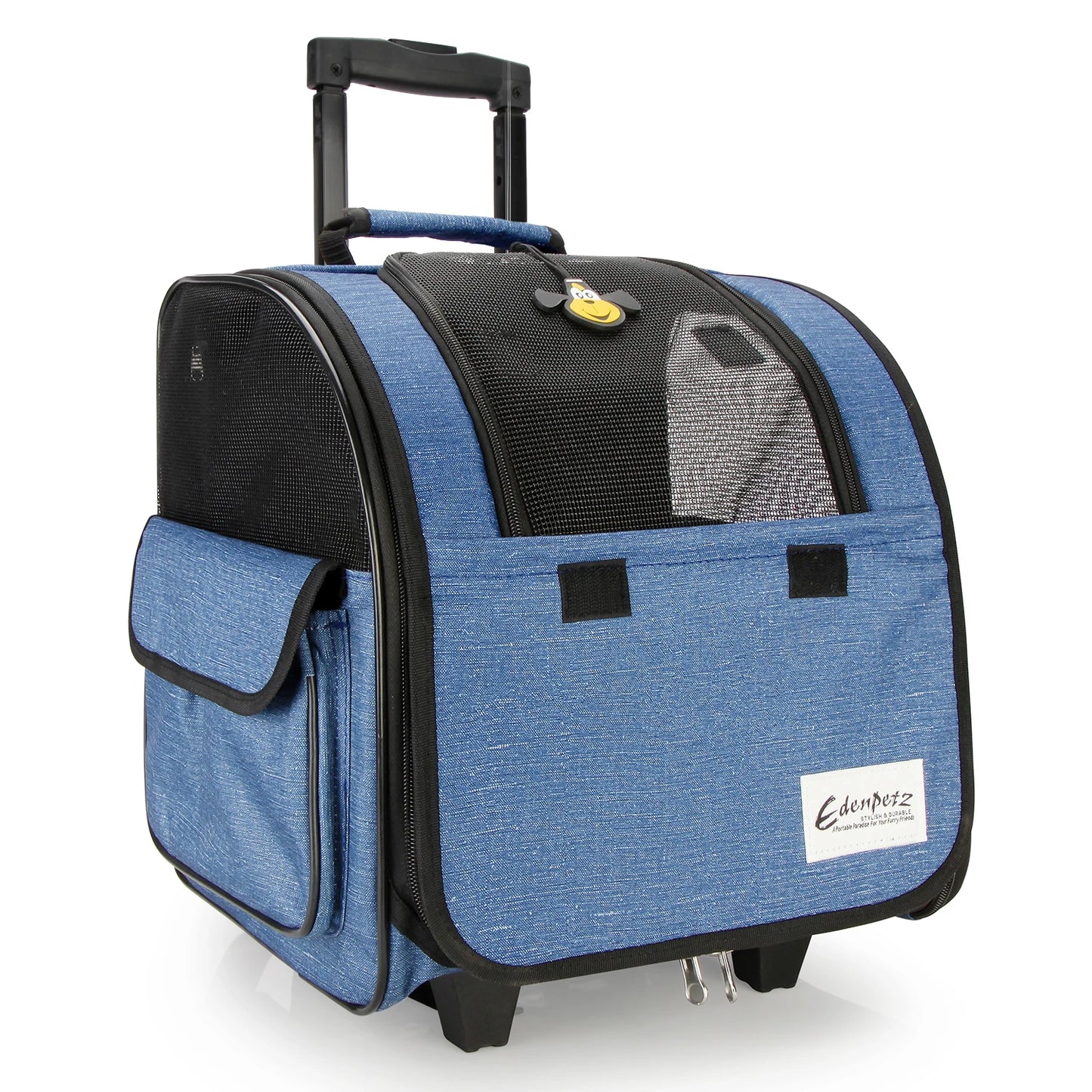 Cochecito Grande para Mascotas Plegable Multifuncional Transporte Aéreo Aprobado Transportín Mochila con Ruedas para Perros Gatos