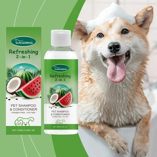 Yegbong Dog Cat 2 in 1 Pet Shampoo Conditioner Long Lasting Fragrance Grooming Cleansing Hair Care Bath Liquid