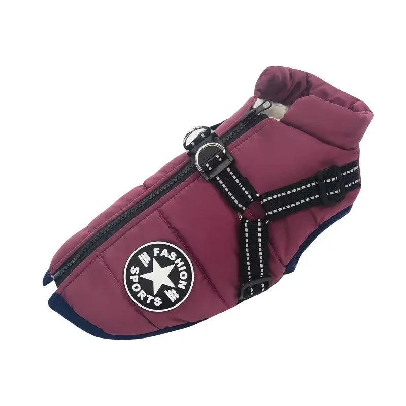 Casaco para Cães Grandes com Arnês, Roupas Quentes de Inverno para Cães Labrador, Casaco Impermeável para Cães Grandes, Roupa para Chihuahua e Bulldog Francês