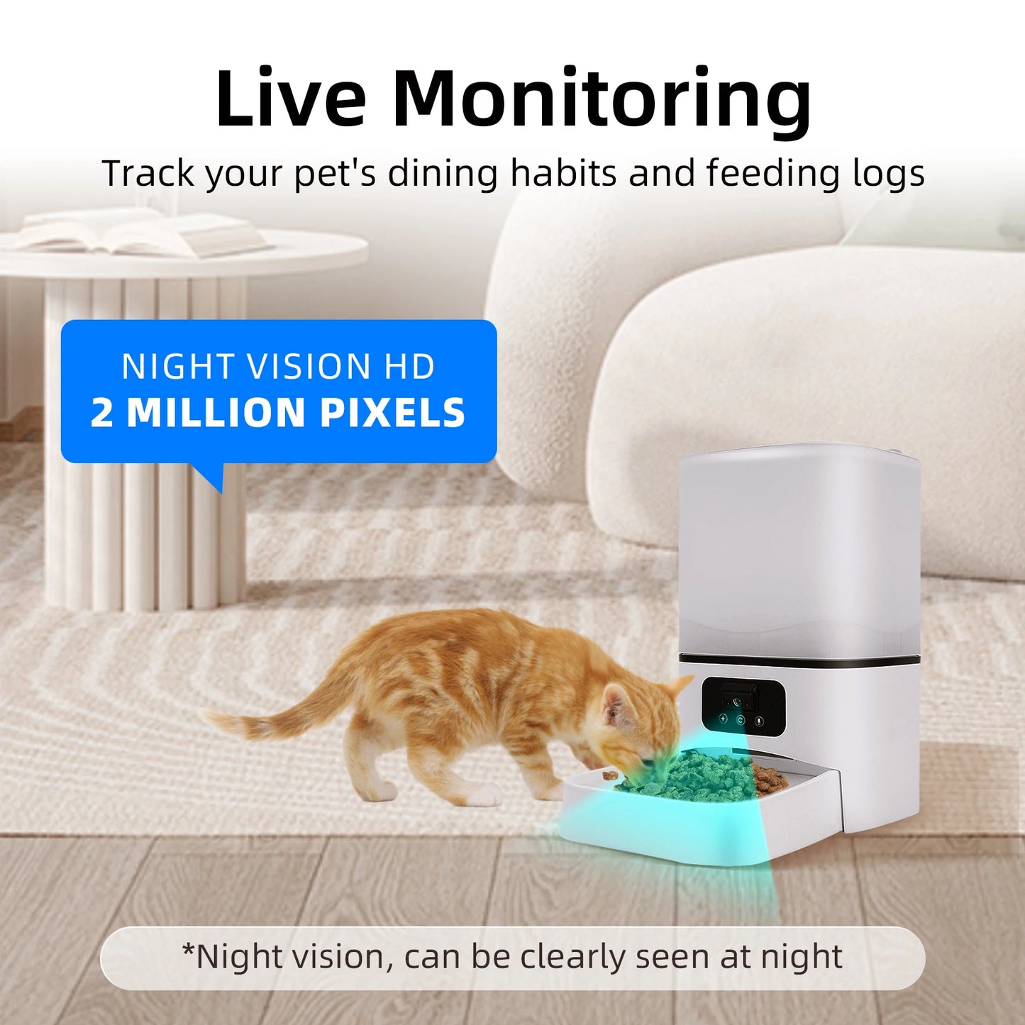 6L 5G Smart Camera APP Automatic Pet Feeder Time For Cats Dog Dry Food Bowl Video Dispenser With Night Vision Function