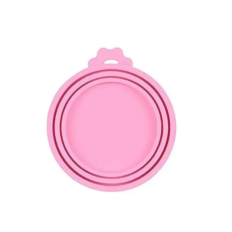 5pçs Tampa de Silicone para Conservar Frescor Tampa de Lata para Pet Alimentos para Gato e Cão Tampa de Silicone Três em Um Vedada Tampa de Silicone Voerbak Cão