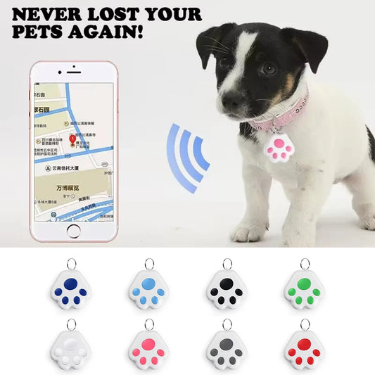 Localizador GPS Mini Huella de Perro Rastreador Inteligente para Gatos Perros Niños Ancianos Dispositivo Antirrobo Accesorios de Collar para Mascotas Suministros