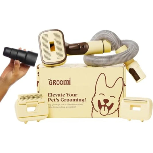Kit de cepillo aspirador para mascotas – Herramienta de aseo 3 en 1 para perros y gatos, cepillo deslanador autolimpiante y removedor de pelo de mascotas, accesorio de aspiradora universal