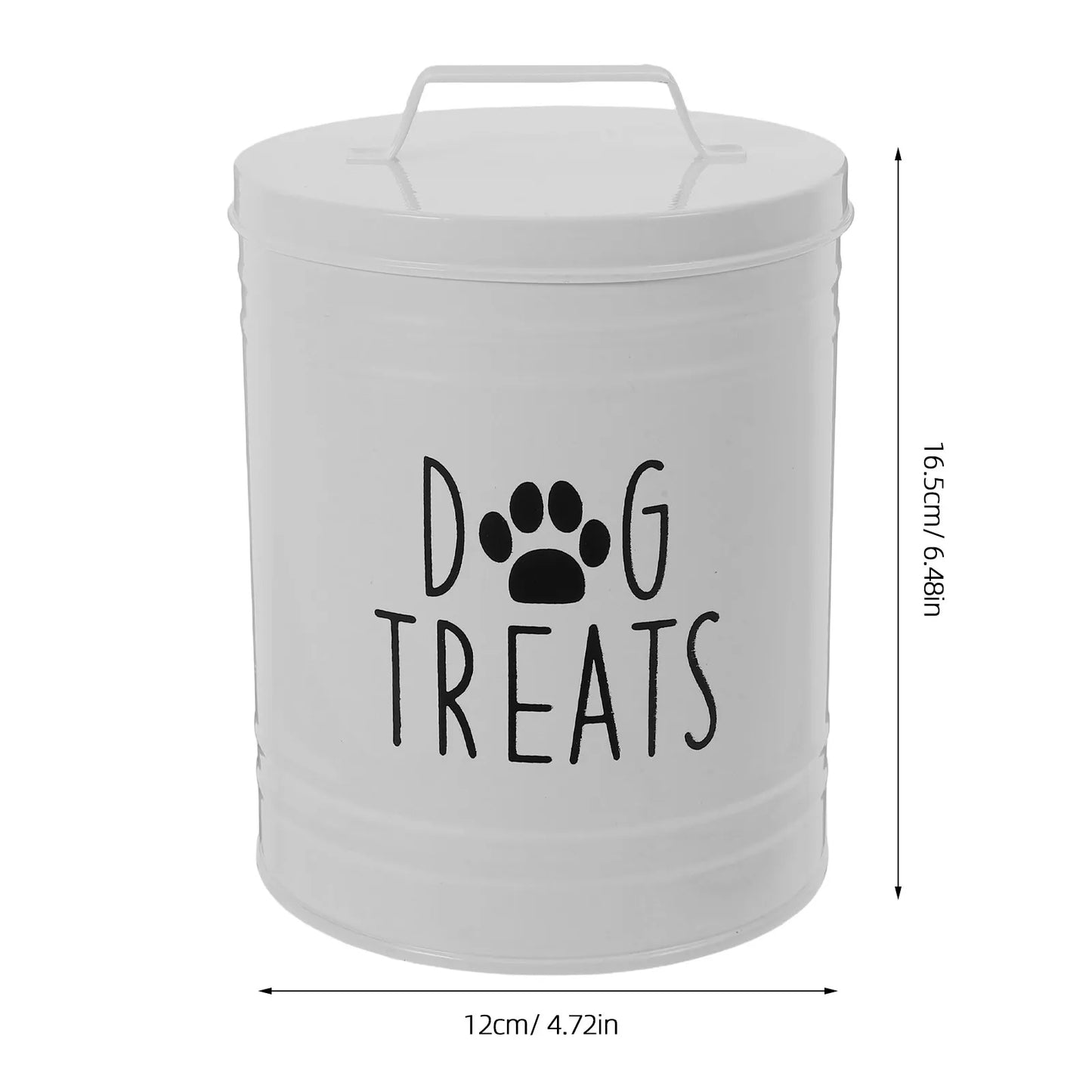 Cubo hermético de metal para pienso de perro, contenedor de comida para cachorros, bote para golosinas de perro para encimera de cocina, organizador de aperitivos