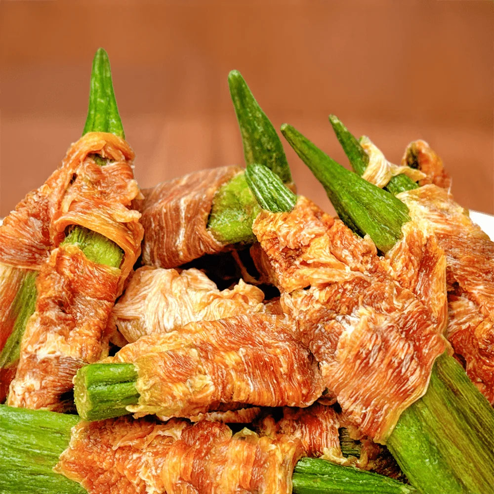 Gombos enrobés de canard (200 g / 400 g) , ingrédients 100 % naturels, friandises naturelles pour chiens, saines et faciles à digérer. 
