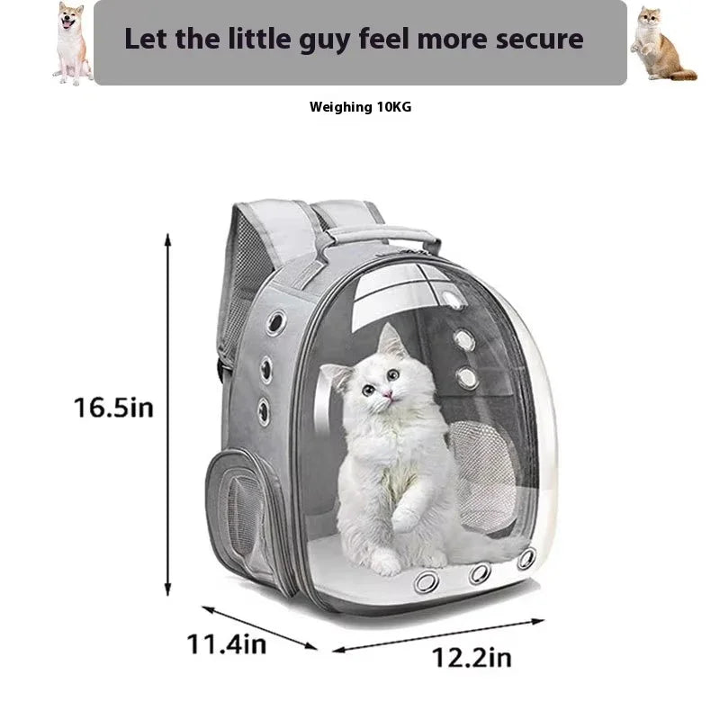 Sac à dos ventilé pour animaux de compagnie, homologué pour le transport aérien, idéal pour les petits et moyens chiens et chats, type capsule spatiale, randonnée