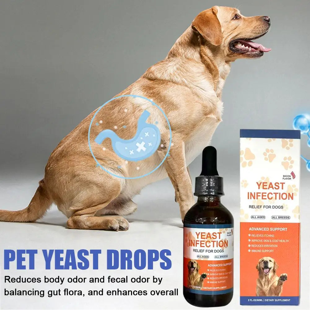 60ml Pet Yeast Drops for Digestive Health Improves Diarrhea & Constipation Enhances Skin & Hair Health Pet Care Supplement