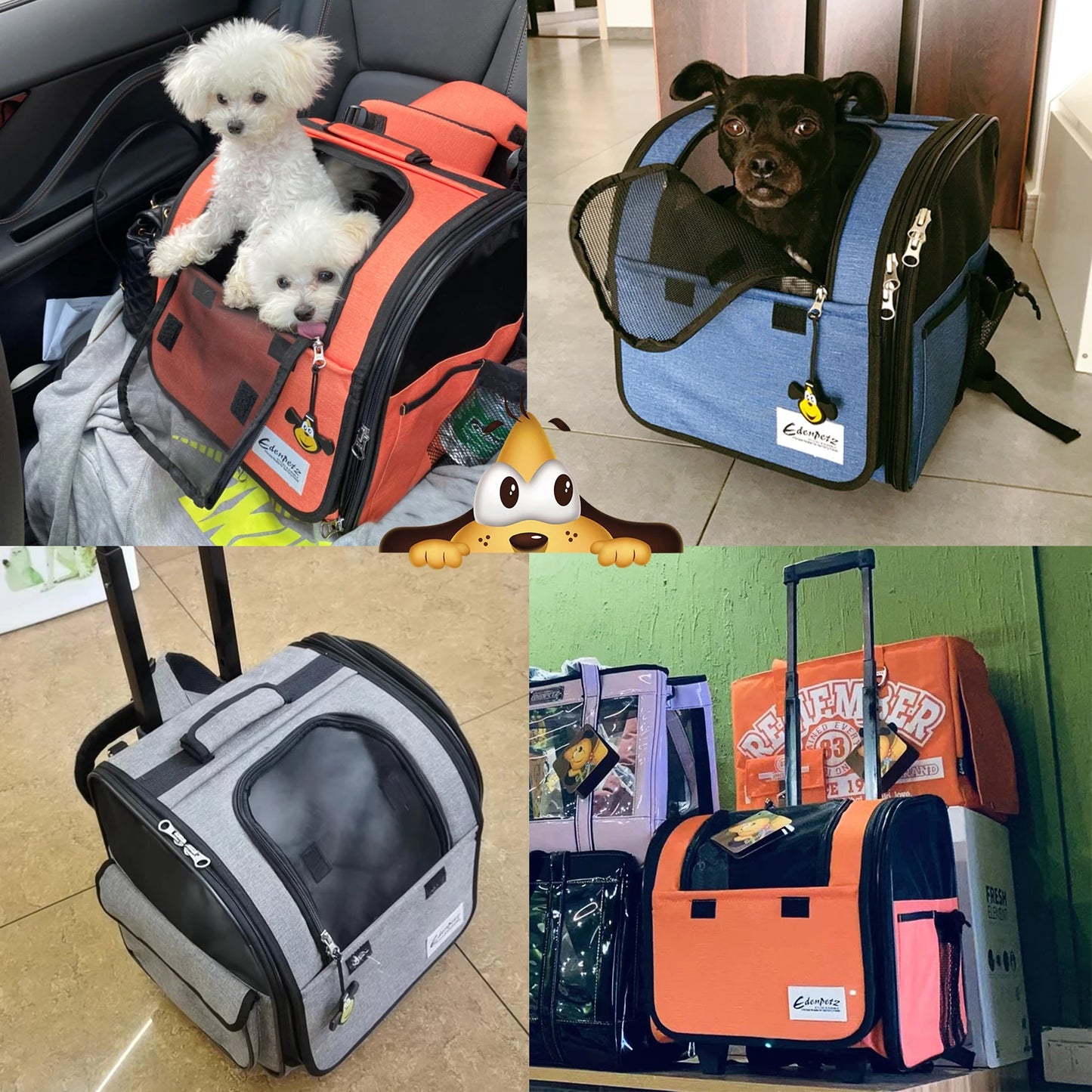 Cochecito Grande para Mascotas Plegable Multifuncional Transporte Aéreo Aprobado Transportín Mochila con Ruedas para Perros Gatos