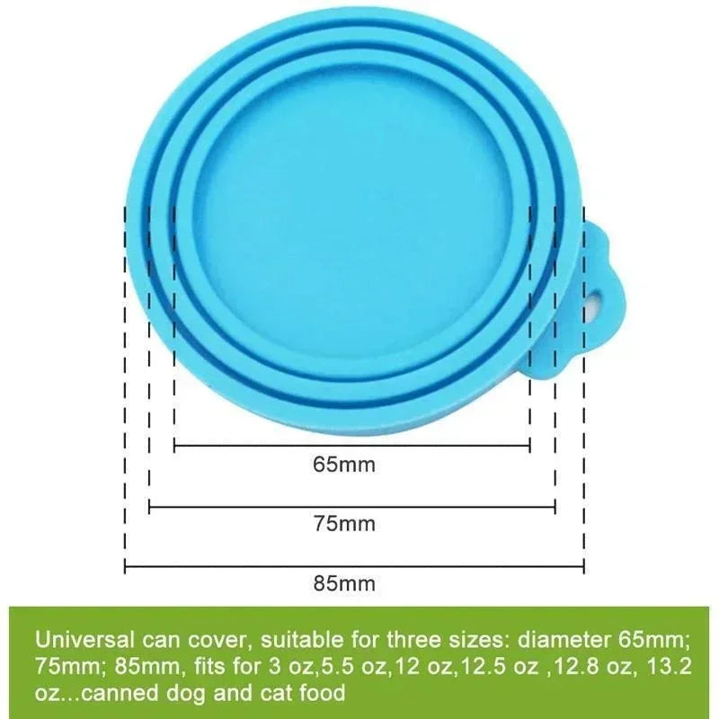 5pçs Tampa de Silicone para Conservar Frescor Tampa de Lata para Pet Alimentos para Gato e Cão Tampa de Silicone Três em Um Vedada Tampa de Silicone Voerbak Cão