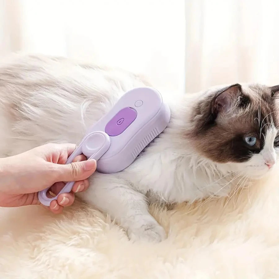 Herramienta plegable de aseo para gatos y perros con cerdas de silicona, apta tanto para pelo largo como corto