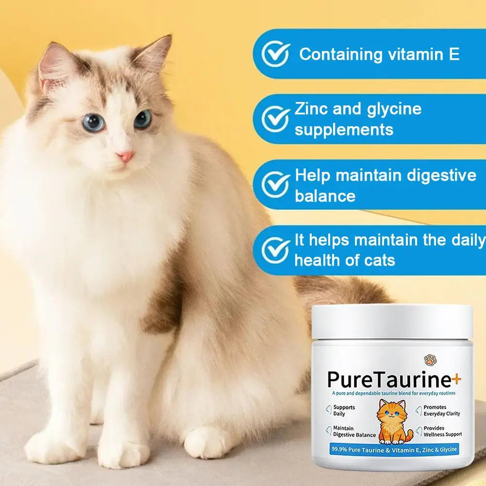 1/2pcs Cat body Health care powder 99.9% pure taurine VE Zinc Supports Digestion&Enhancing Immunityfor Pets with Sensitive Intes